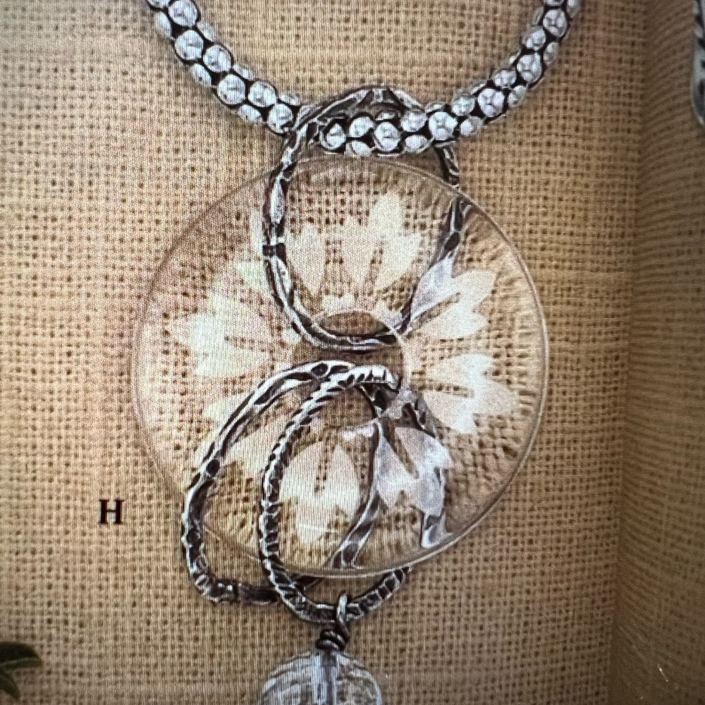 Silpada etched glass and sterling pendant
